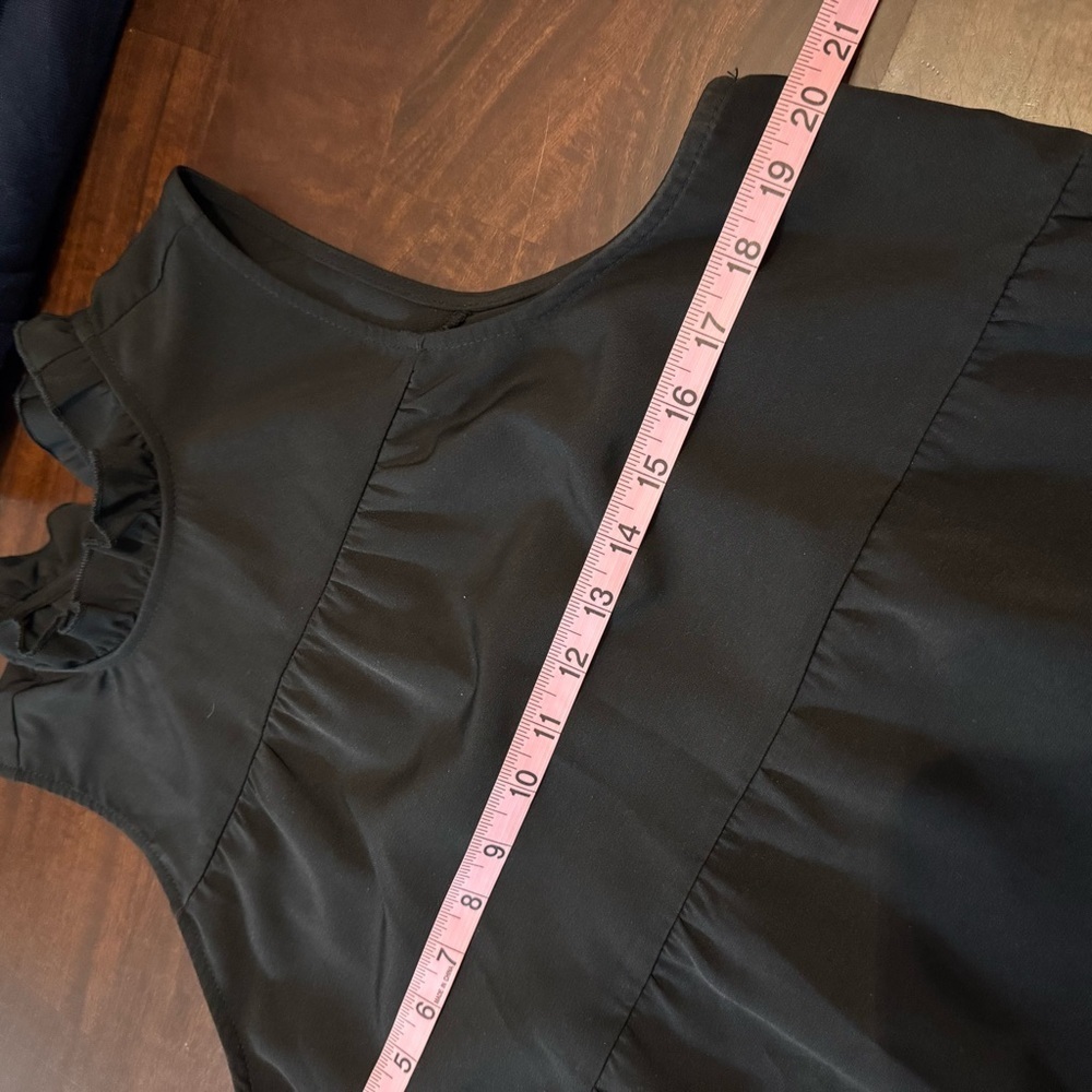 Mud Pie Black Tiered Dress Tie Neck Ruffle Sleeveless Size Medium - Picture 7 of 8